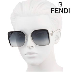 Fendi Dark Grey Gradient Square Sunglasses FF0294